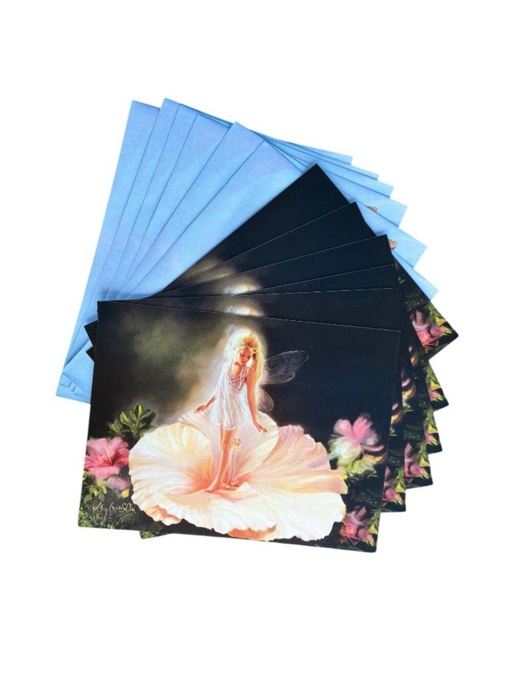 VINTAGE New Leanin’ Tree 6-Pack Birthday Cards ENCHANTED FLOWER Fantasy Fairies
